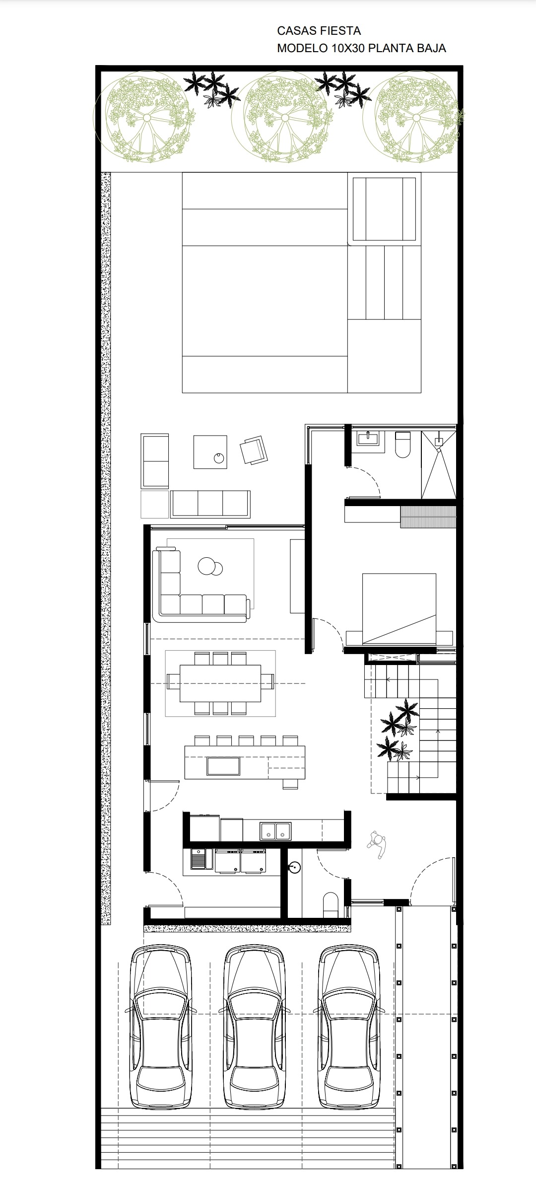 Plano de la planta baja del Modelo 10×30